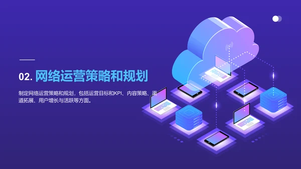 紫色创意网络运营经理岗位竞聘PPT模板