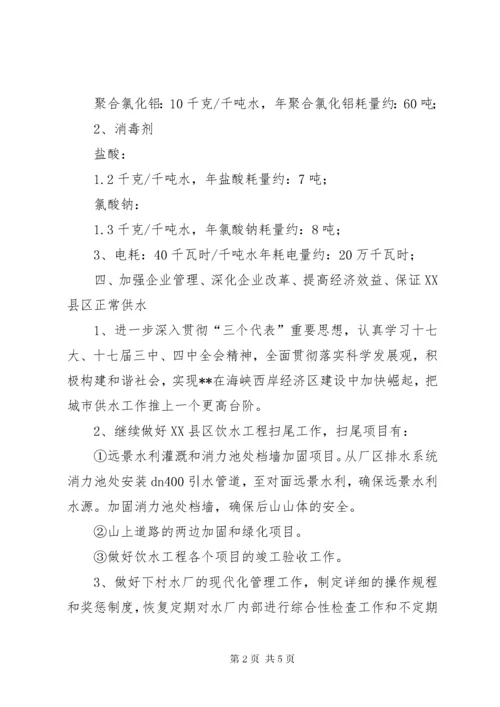 县自来水公司工作规划.docx