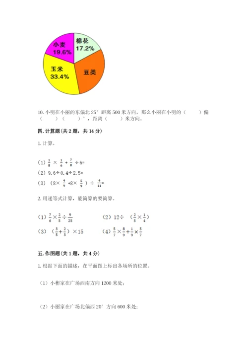 2022六年级上册数学期末考试试卷带答案（综合题）.docx