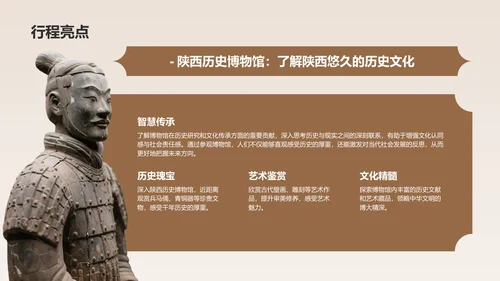 橙色复古风西安热门历史景点深度游计划PPT模板