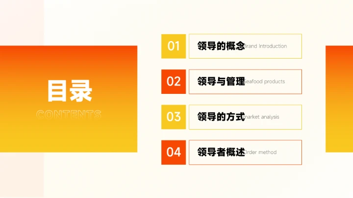 橙色渐变领导与领导力培训课件PPT模板