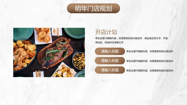 豪华餐饮门店年终汇报总结PPT模板