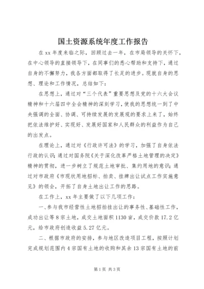 国土资源系统年度工作报告.docx