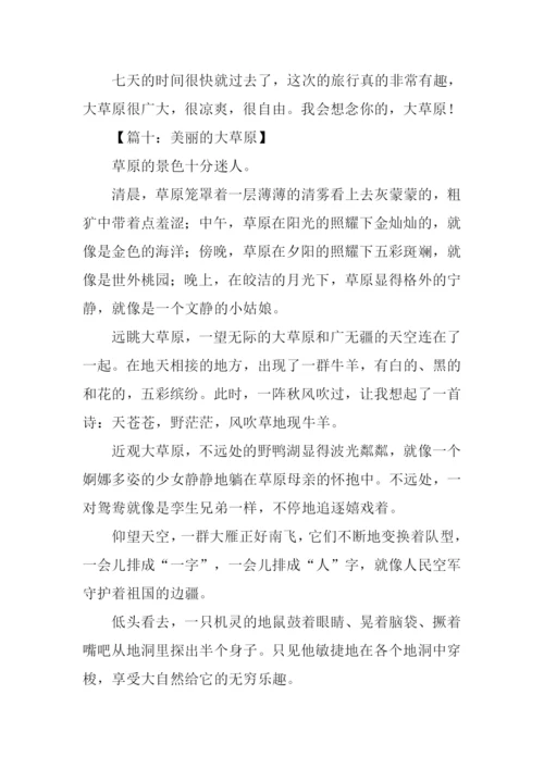 美丽的大草原作文450字.docx
