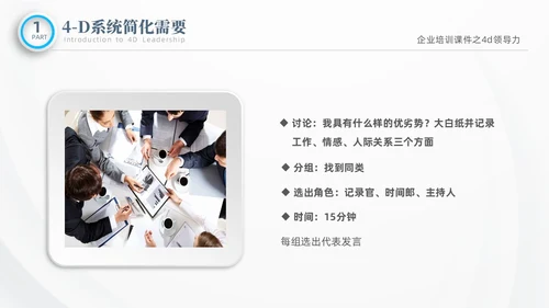 彩色微粒体商务企业企业培训课件之4D领导力培训课件PPT