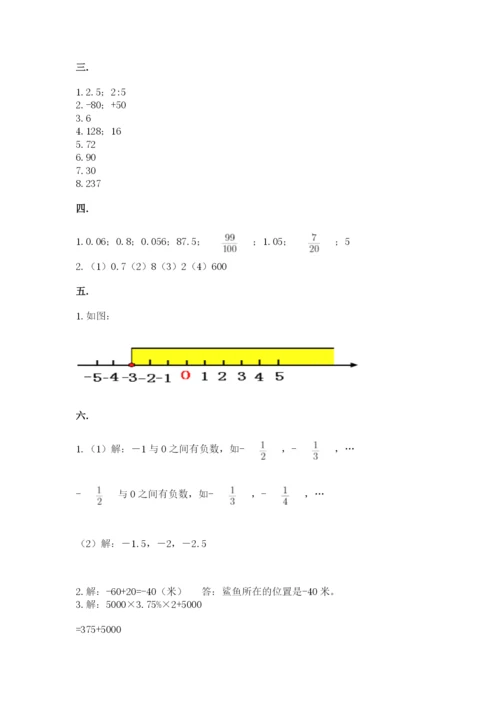 苏教版六年级数学小升初试卷及参考答案（突破训练）.docx