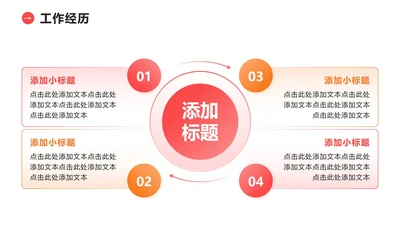工作经历 - 粉橙色渐变循环PPT单页