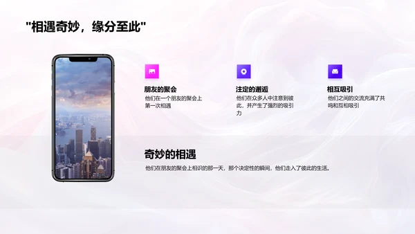 回顾浪漫爱情历程PPT模板