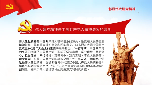 中国精神的时代精华党课主题党日党支部PPT