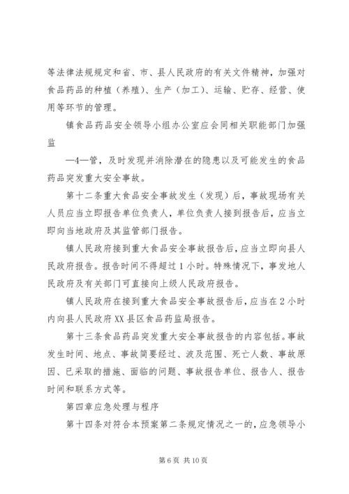 鲤鱼江镇食品药品安全突发事故应急预案 (4).docx