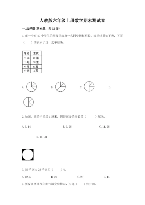 人教版六年级上册数学期末测试卷精品【突破训练】.docx