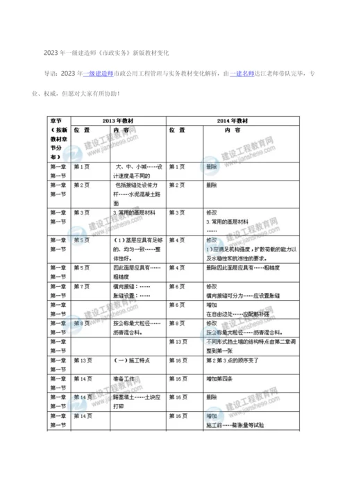 2023年一级建造师机电工程实务新版教材变化.docx