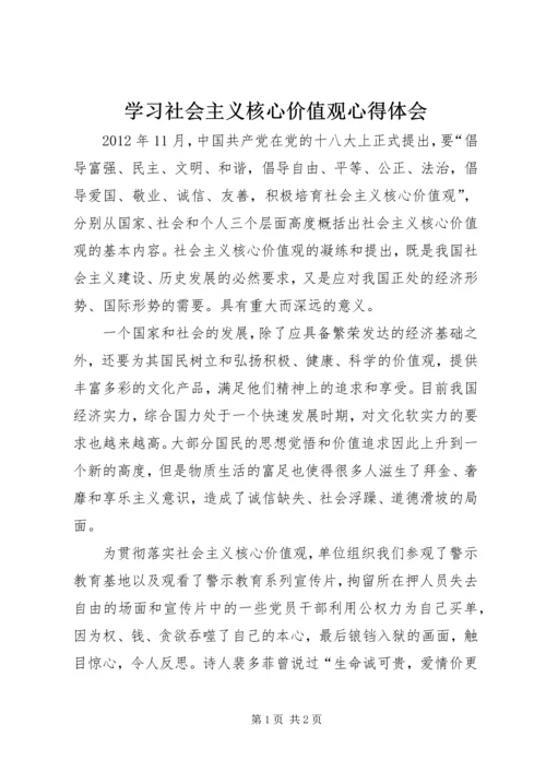 学习社会主义核心价值观心得体会 (12).docx