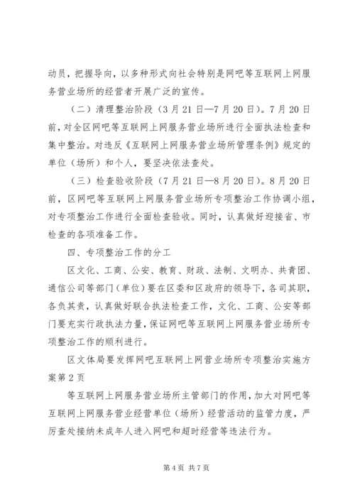 互联网上网营业场所专项整治实施方案.docx