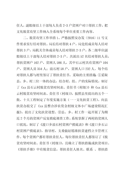 文体广新局文化脱贫攻坚工作总结
