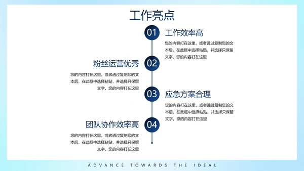 蓝色极简渐变弥散几何形状总结汇报述职报告PPT模板