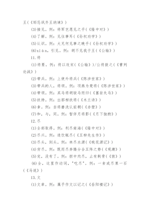 初中语文文言文知识点归纳.docx