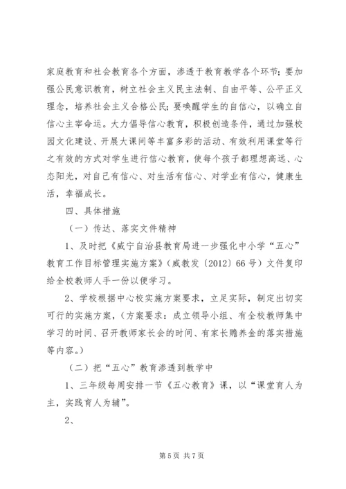 麻乍镇教育管理中心“五心”教育工作目标管理实施方案 (4).docx