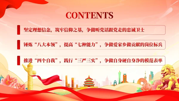 红色党建锤炼八大本领提高七种能力担当新使命党课课件PPT
