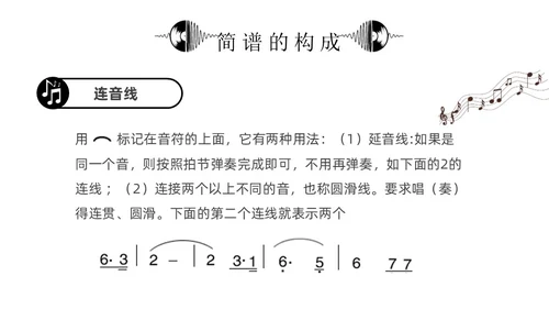 黑白简约小学音乐从零开始认识简谱说课课件PPT模板