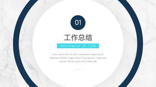 蓝色简洁大理石转正述职报告PPT模板