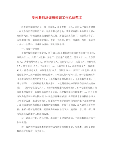 精编之学校教师培训班师训工作总结范文.docx