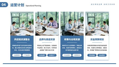 蓝色商务风商业项目计划书通用PPT模板