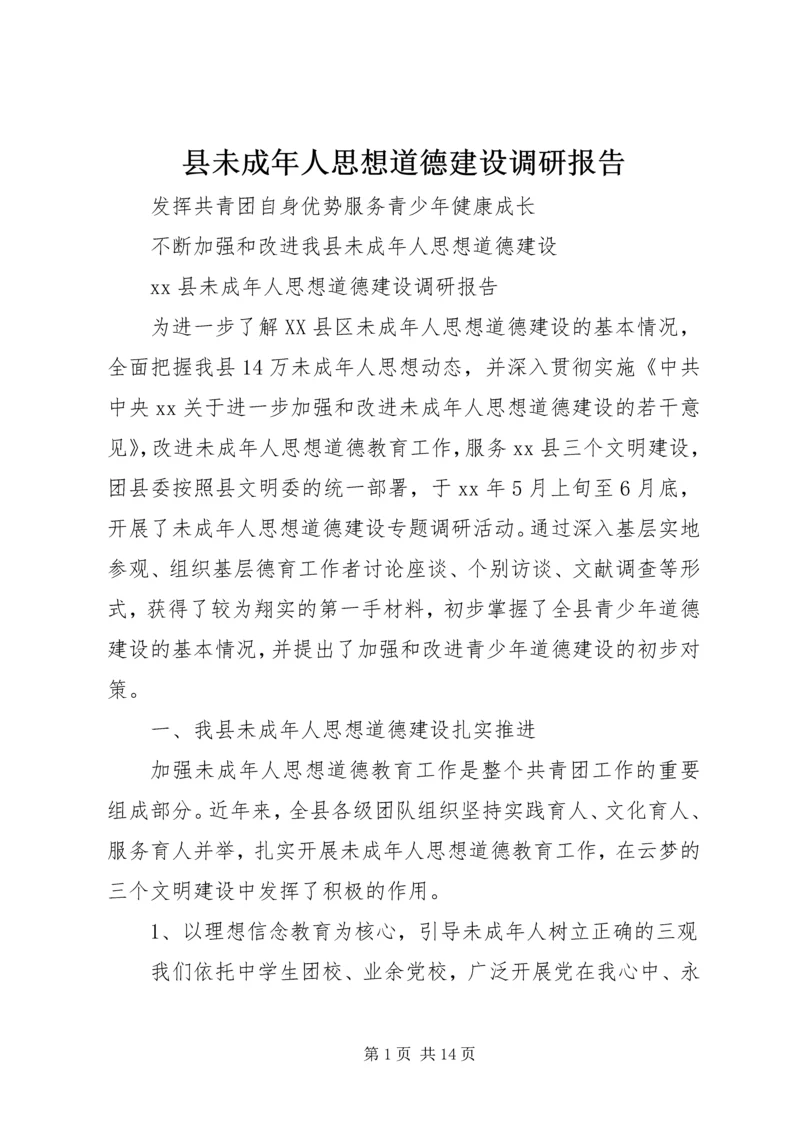 县未成年人思想道德建设调研报告.docx