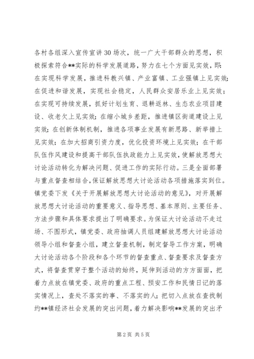 乡镇继续解放思想大讨论活动情况汇报.docx