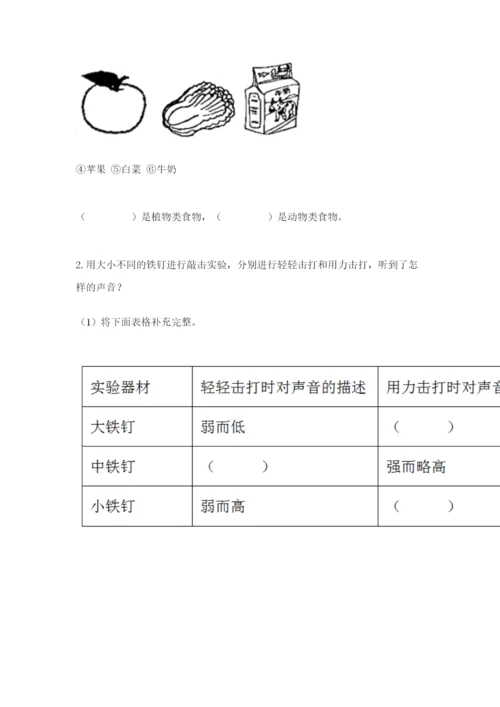 教科版四年级上册科学期末测试卷（巩固）word版.docx