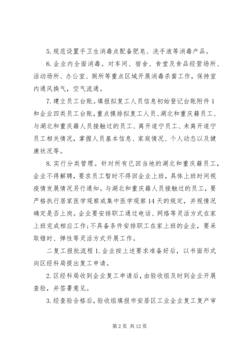 肺炎疫情防控期间做好工业企业复工复产工作实施方案2篇.docx