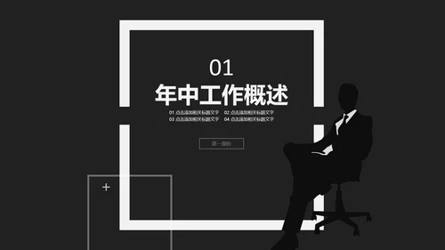 酷黑上半年年中总结PPT模板工作总结汇报