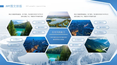 蓝色系商务风风景图片排版图文页