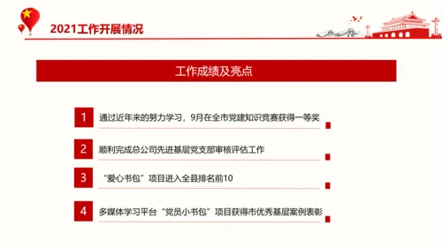 基层党支部党建年终述职党政PPT模板