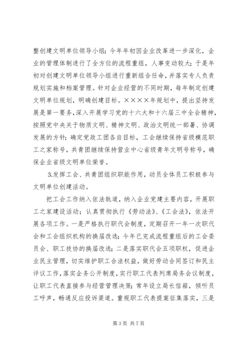 县电信局开展文明单位创建活动情况汇报 (2).docx