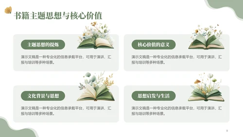 绿色小清读书分享会PPT模板