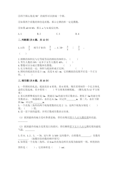 菏泽地区小升初数学测试卷及参考答案一套.docx