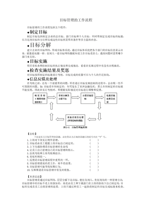 目标管理的独到之处与工作程序