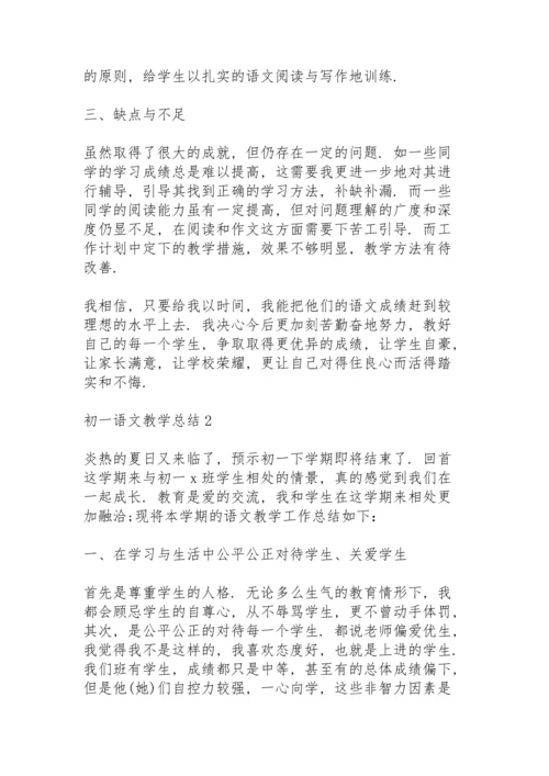 初一语文教学总结10篇.docx