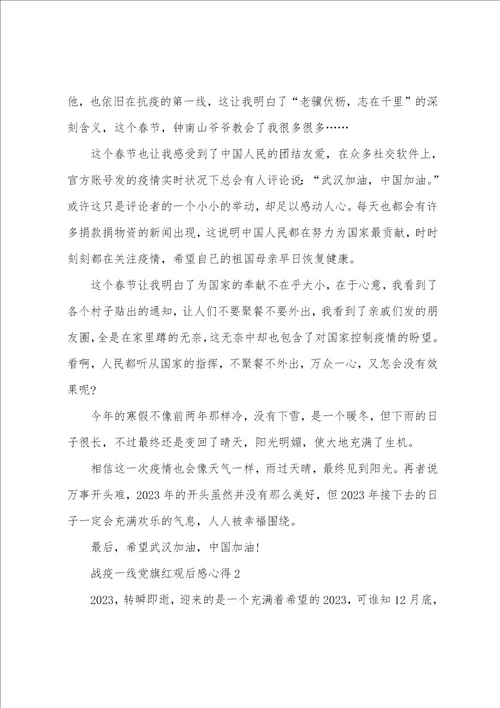 战疫一线党旗红观后感心得最新5篇精选