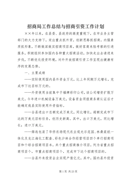 招商局工作总结与招商引资工作计划.docx