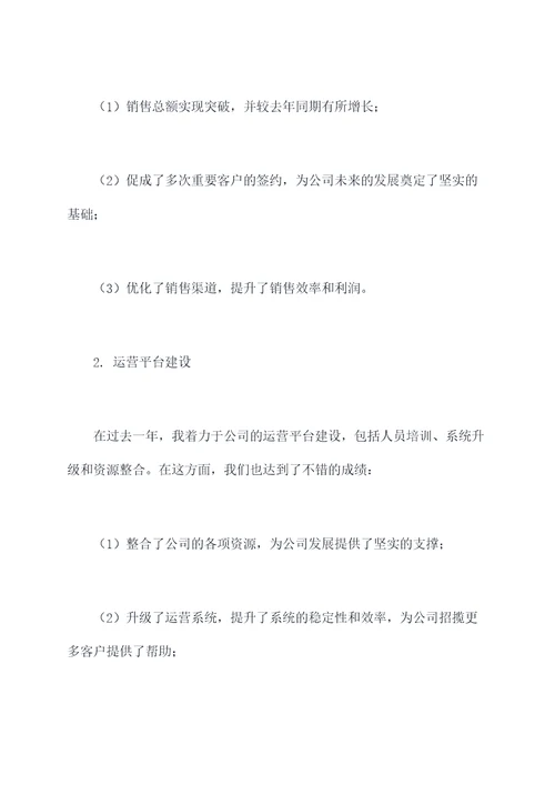 运营总监年终总结个人总结