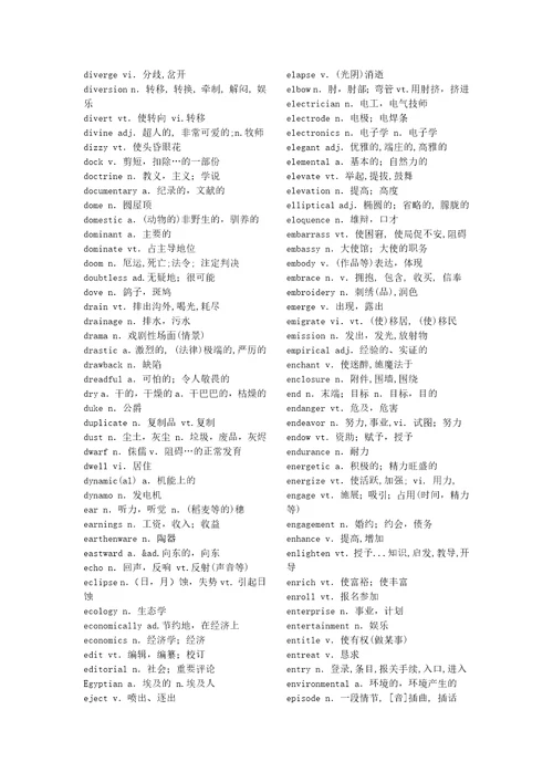 六级核心精选2000词汇表