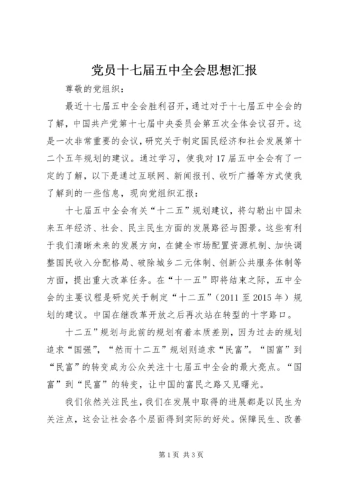 党员十七届五中全会思想汇报.docx