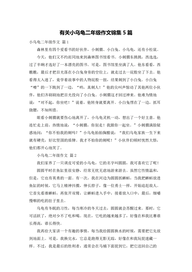 有关小乌龟二年级作文锦集5篇.docx