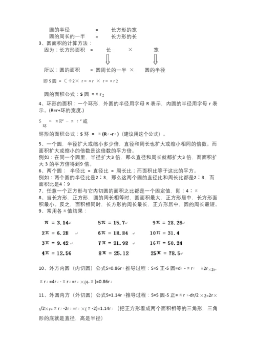 人教版六年级数学上册各单元知识点归纳.docx