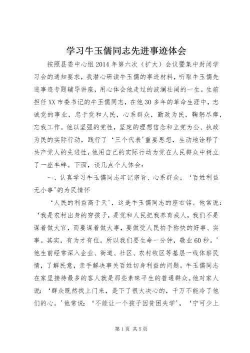 学习牛玉儒同志先进事迹体会.docx