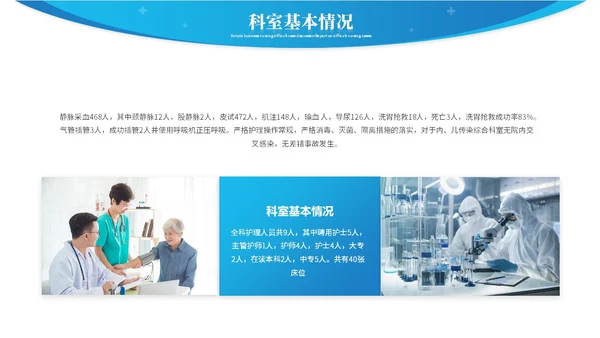 蓝色简约商务医院年中总结医学医疗年中工作总结ppt模板