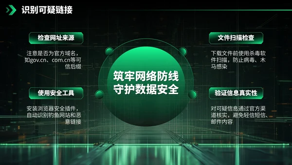 绿色科技风网络安全宣传周科普讲座PPT模板