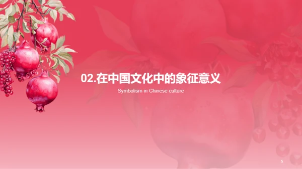 红色水彩中国传统配色石榴红介绍PPT模板
